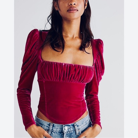 Free People Tops - Free People velvet corset top